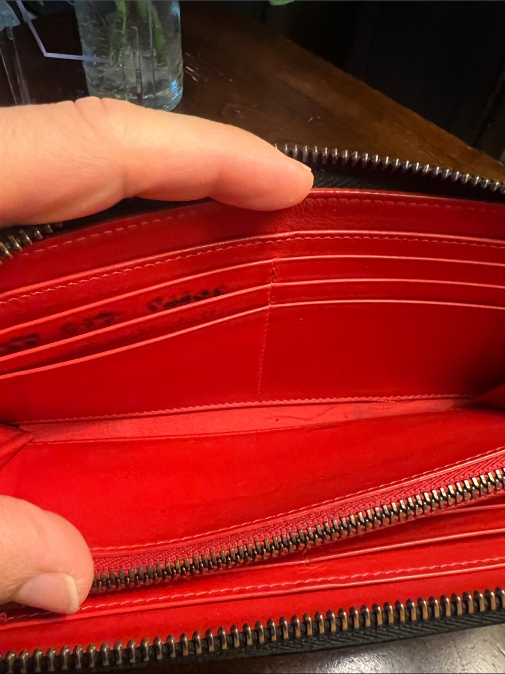 Christian Louboutin Black Studded Zip Around Wallet - Picture 13 of 16